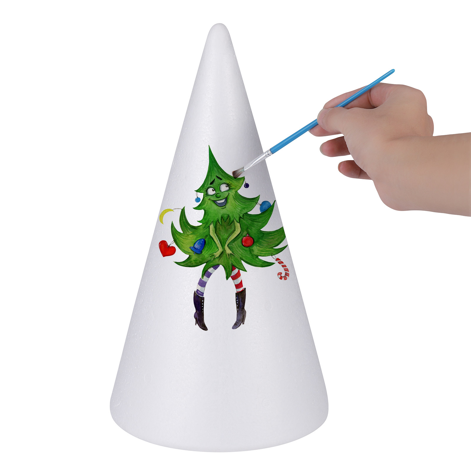 Art Craft Activities For Preschoolers - 34.5x19.5cm White Foam Craft Cones for
