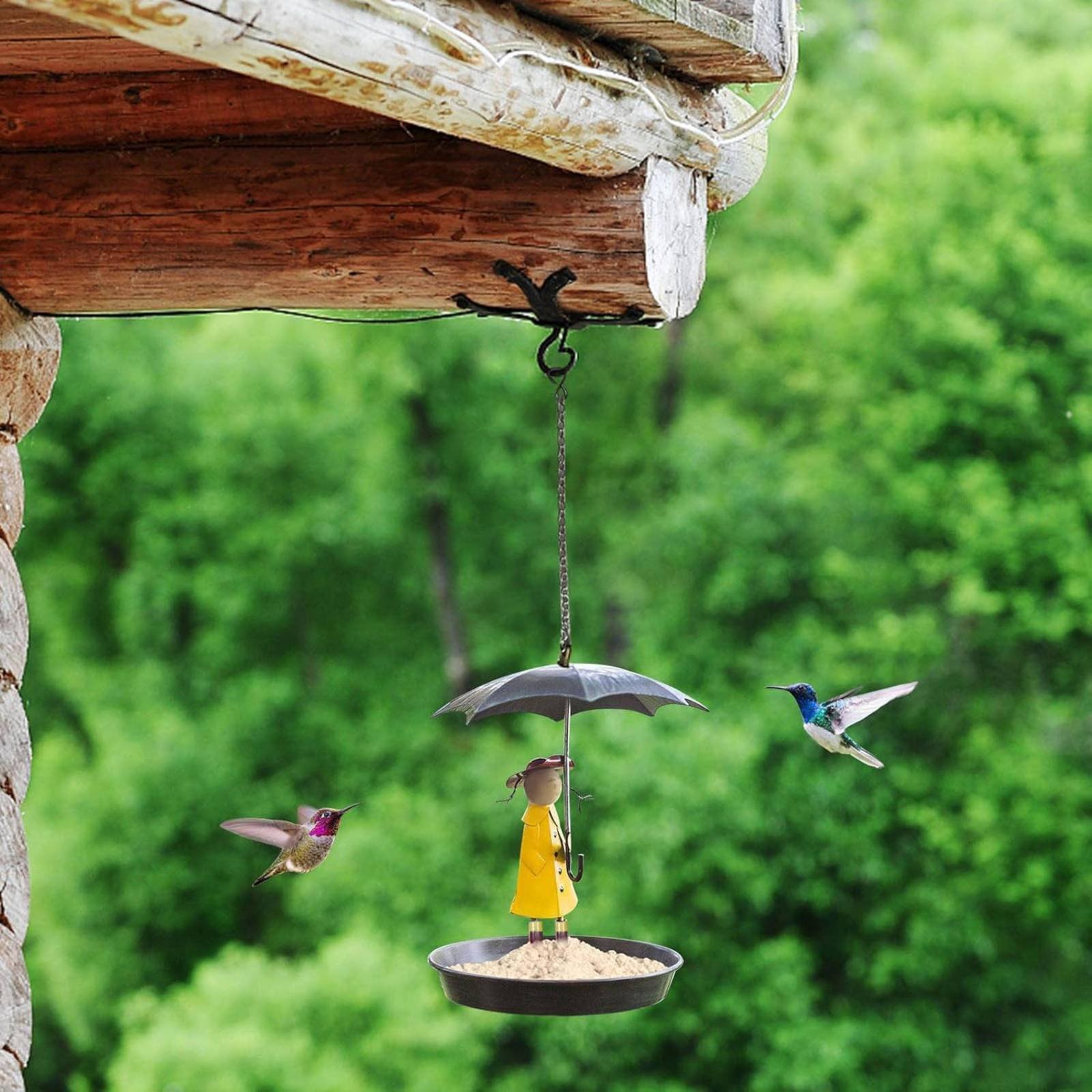 Art Craft Umbrella - Girl with Umbrella Bird Feeder Decorative