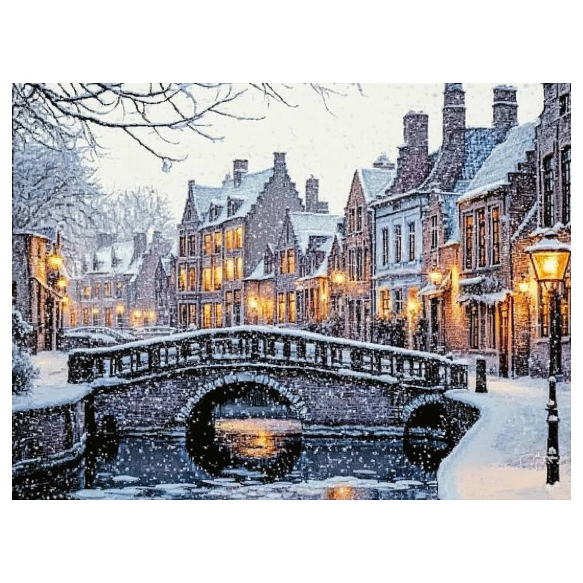 Art Craft Winter - The city in winter 30X40CM/11.8X15.7in cross
