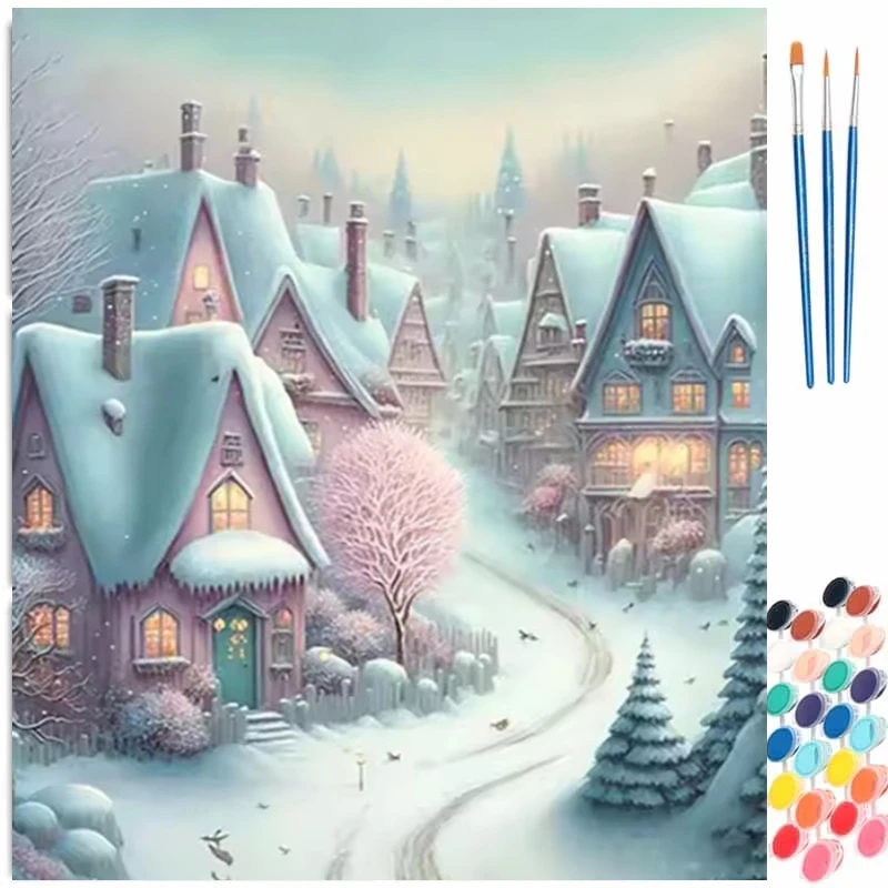 Art Craft Winter - Paint By Numbers Kit for Adults