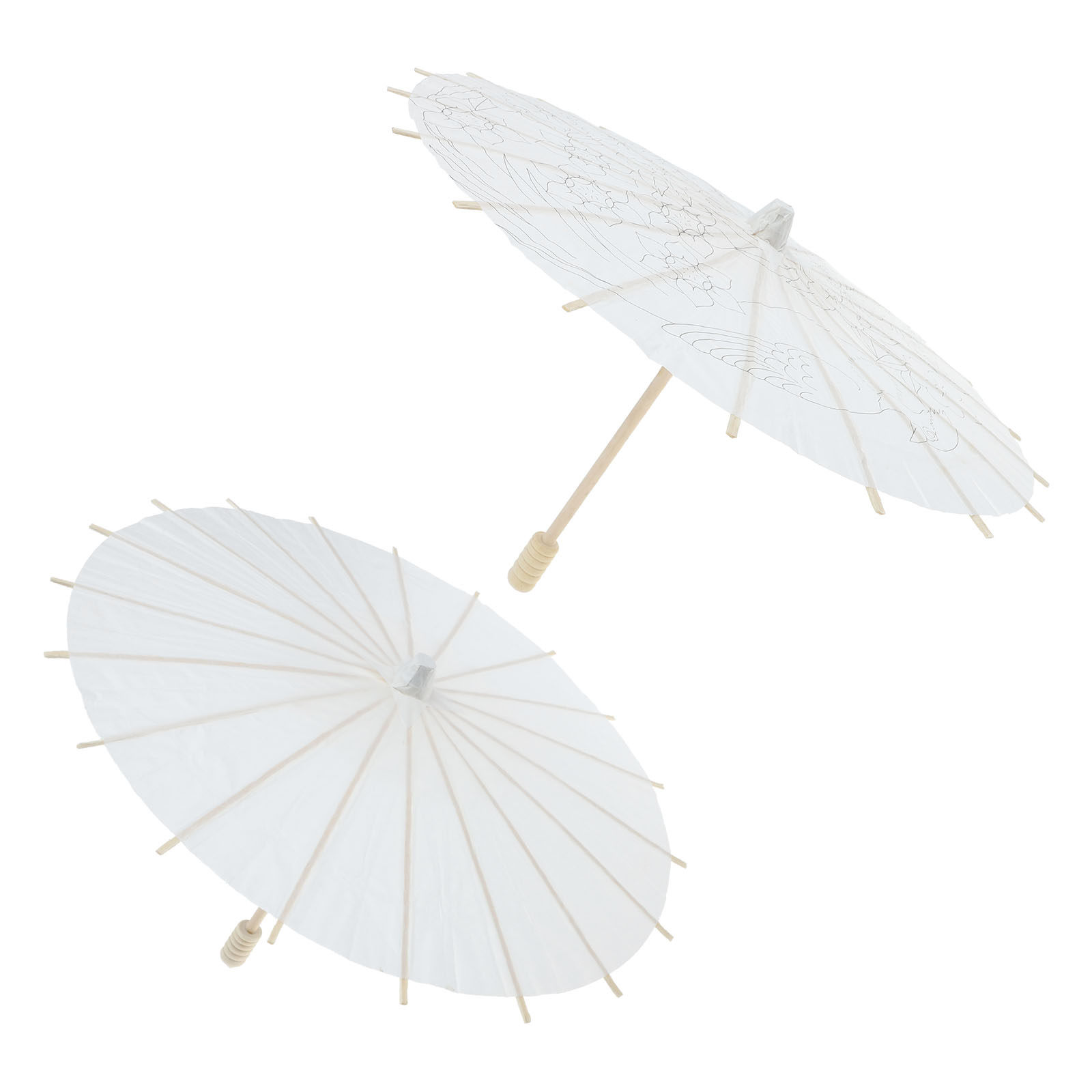 2Pcs Unfinished DIY Oil-Paper  - Art Craft Umbrella recension och pris