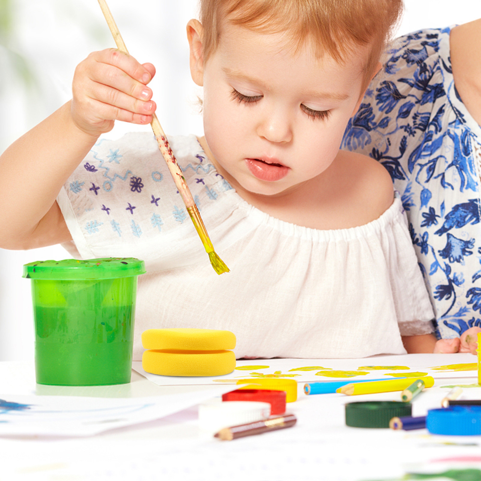 2Pcs Painting Sponge Round DIY - Art Craft Kindergarten recension och pris