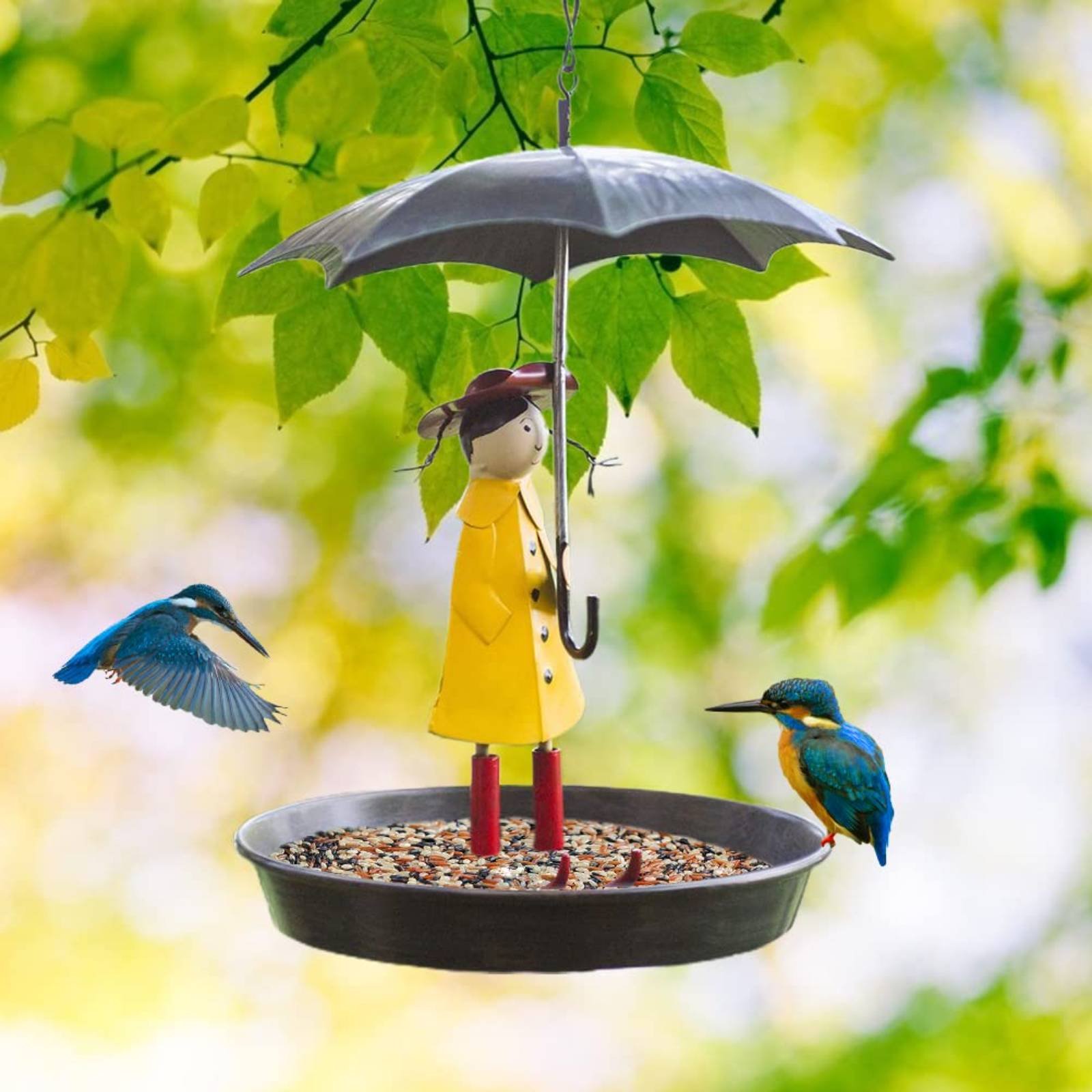 Girl with Umbrella Bird Feeder - Art Craft Umbrella recension och pris