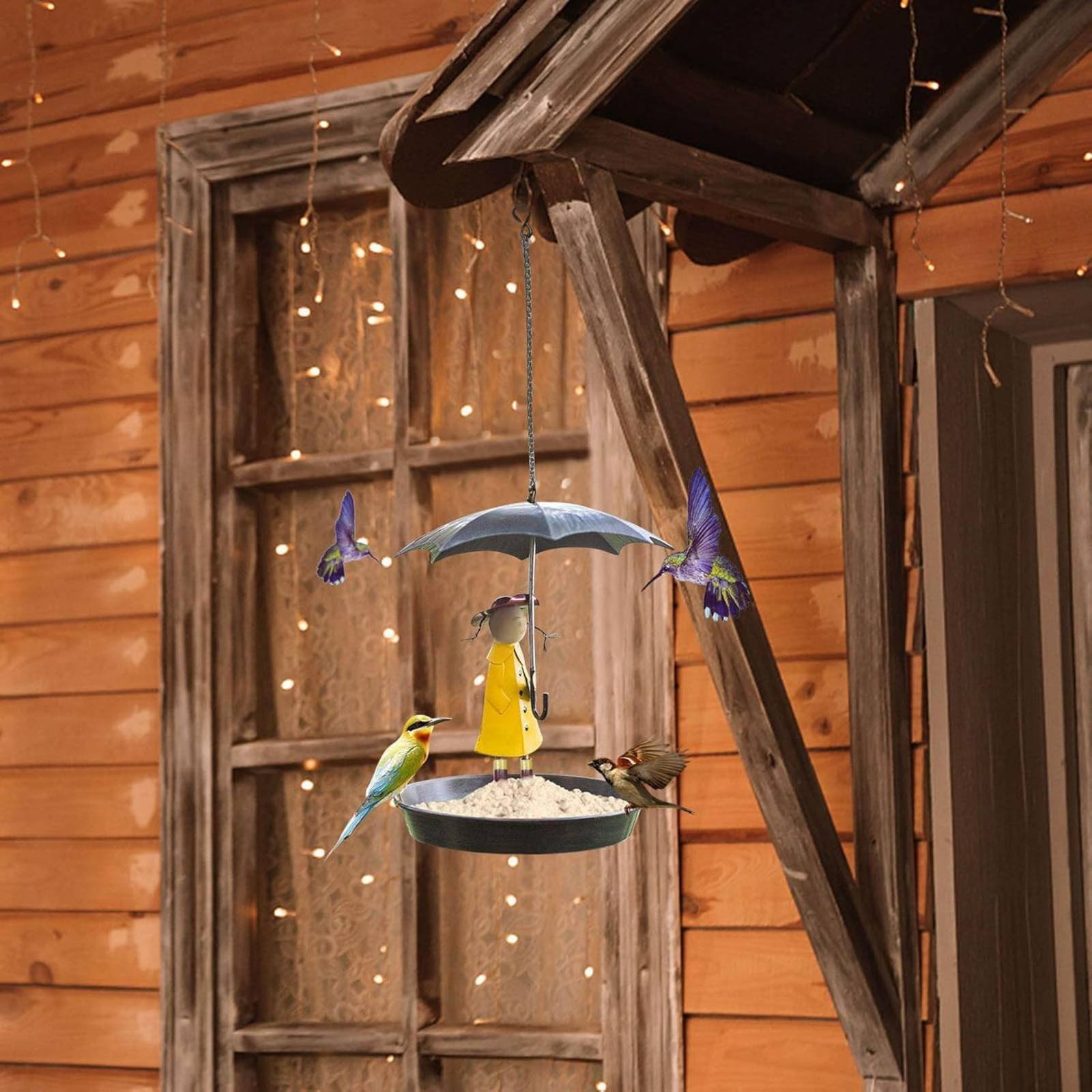 Girl with Umbrella Bird Feeder - Art Craft Umbrella recension och pris