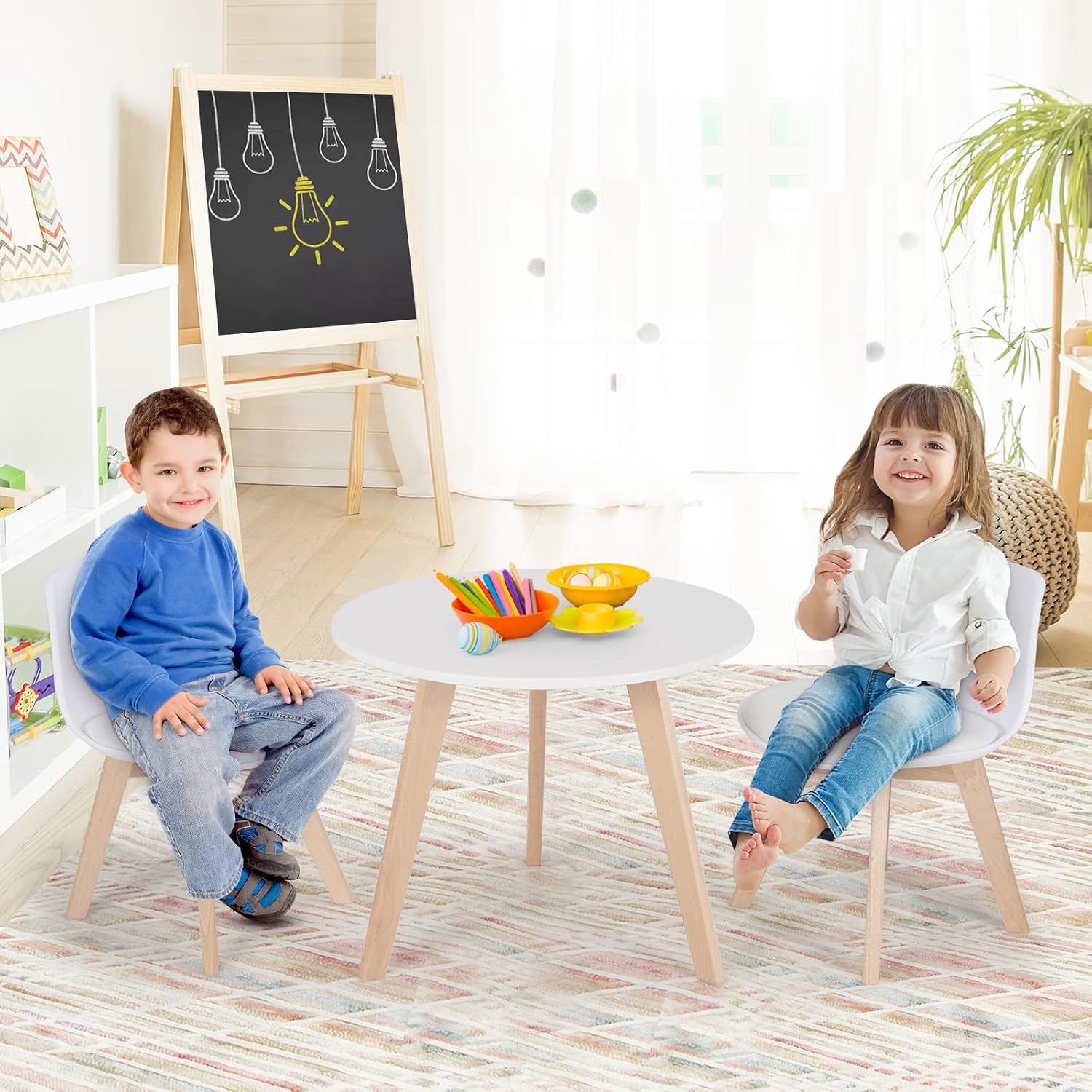 Kids Table & Chair Set 3 PCS W - Art Craft Activities For Preschoolers recension och pris