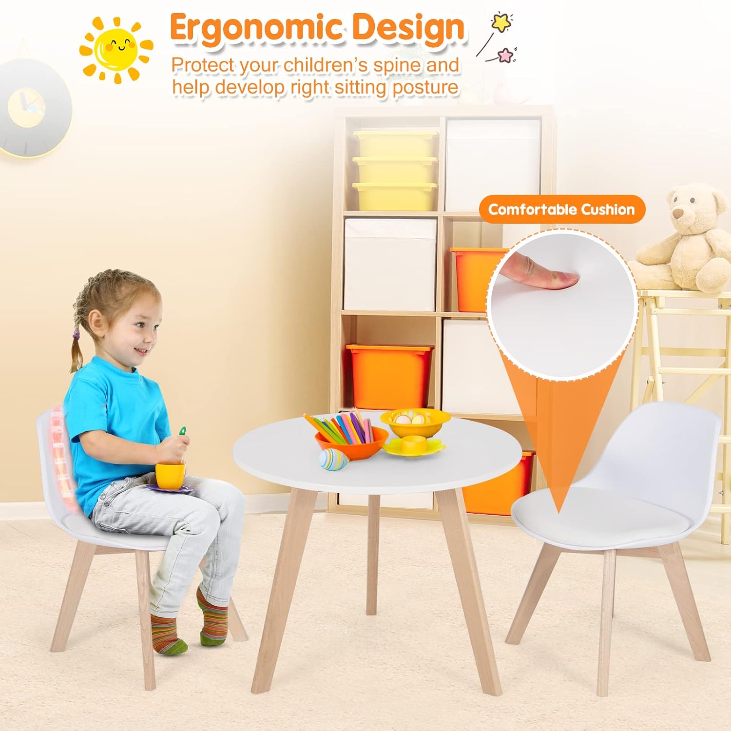 Kids Table & Chair Set 3 PCS W - Art Craft Activities For Preschoolers recension och pris