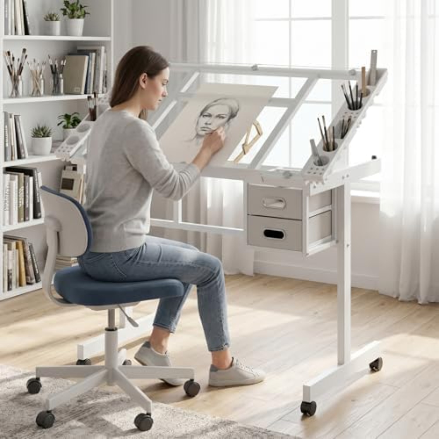 Rolling Drafting Table Desk, P - Art Craft Usa recension och pris