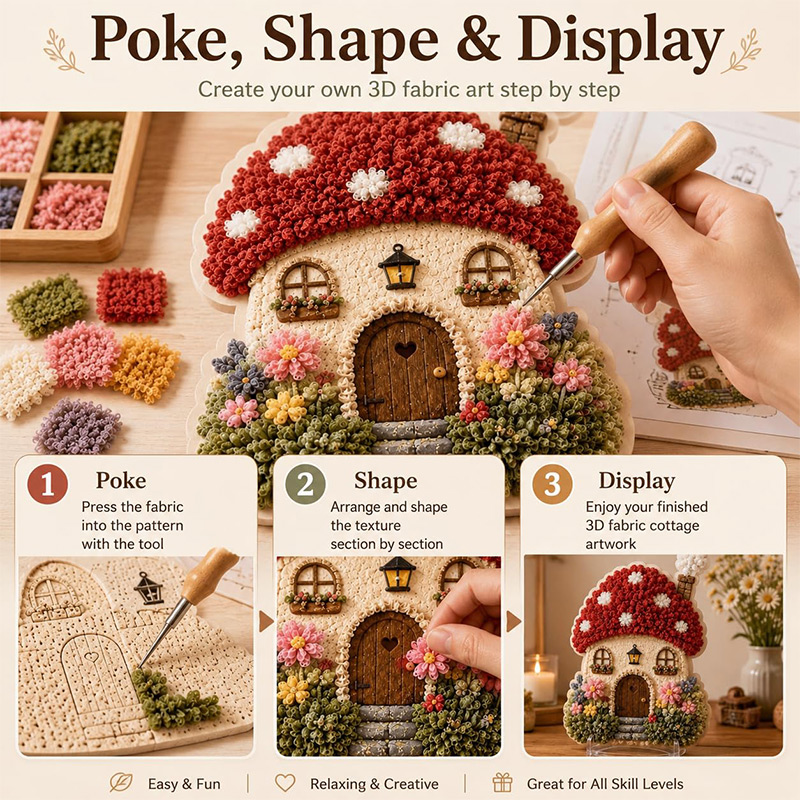 3D Mushroom House Poke Art DIY - Art Craft Usa recension och pris