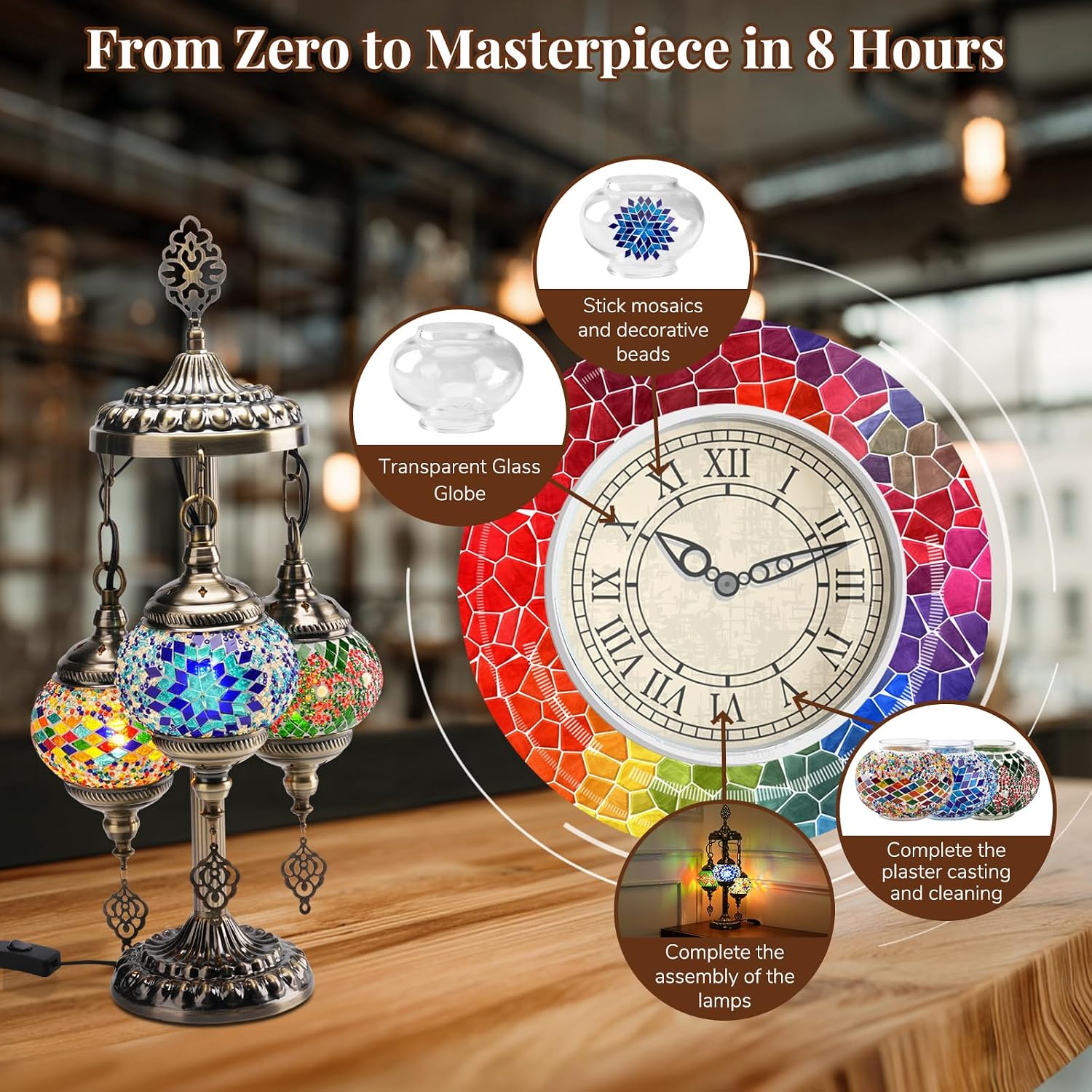 DIY 3 Globe Turkish Mosaic Lam - Art Craft Usa recension och pris