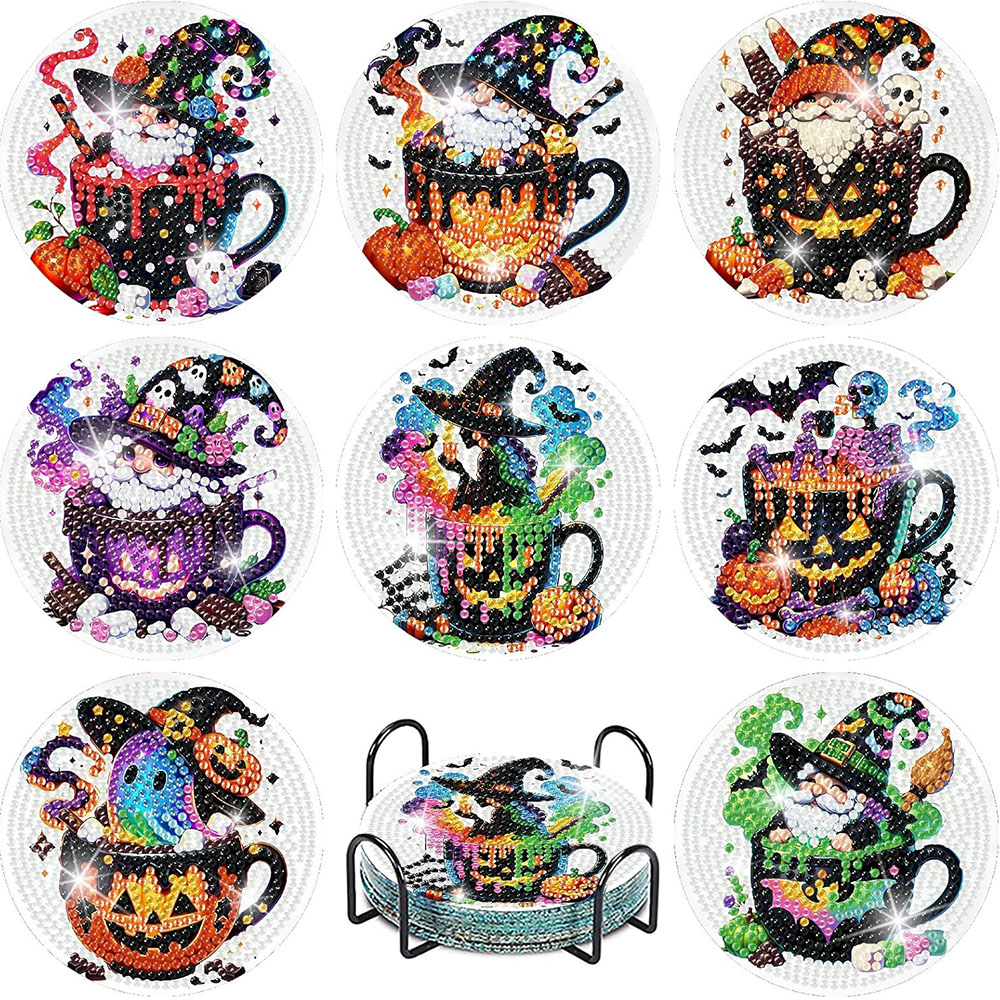 8PCS 5D Halloween Gnome Diamon - Craft Art Set recension och pris