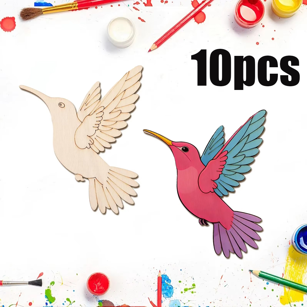 10pcs Unfinished Wood Animal B - Art Craft Usa recension och pris