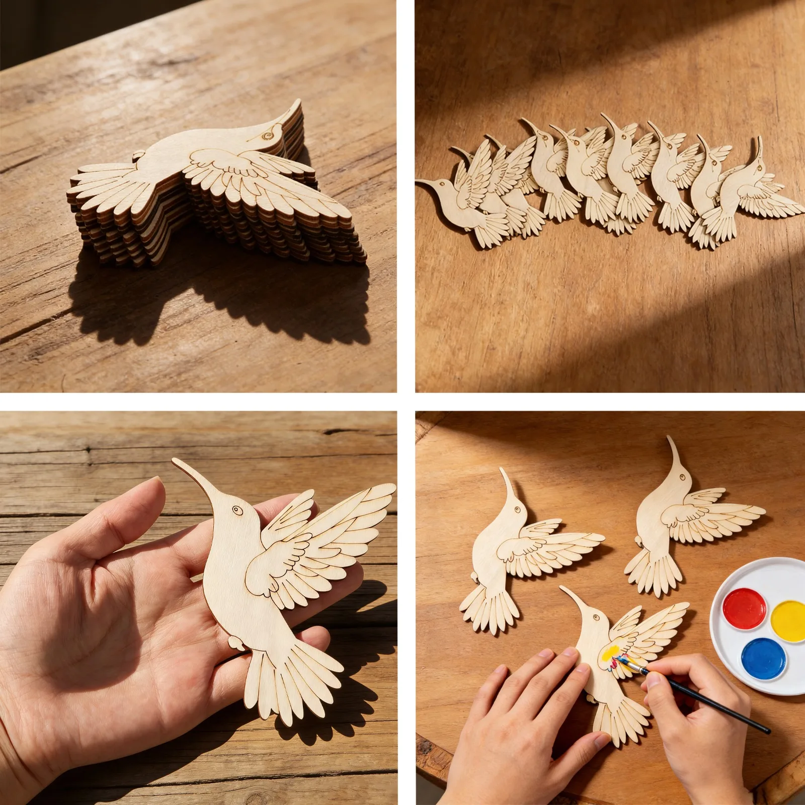 10pcs Unfinished Wood Animal B - Art Craft Usa recension och pris