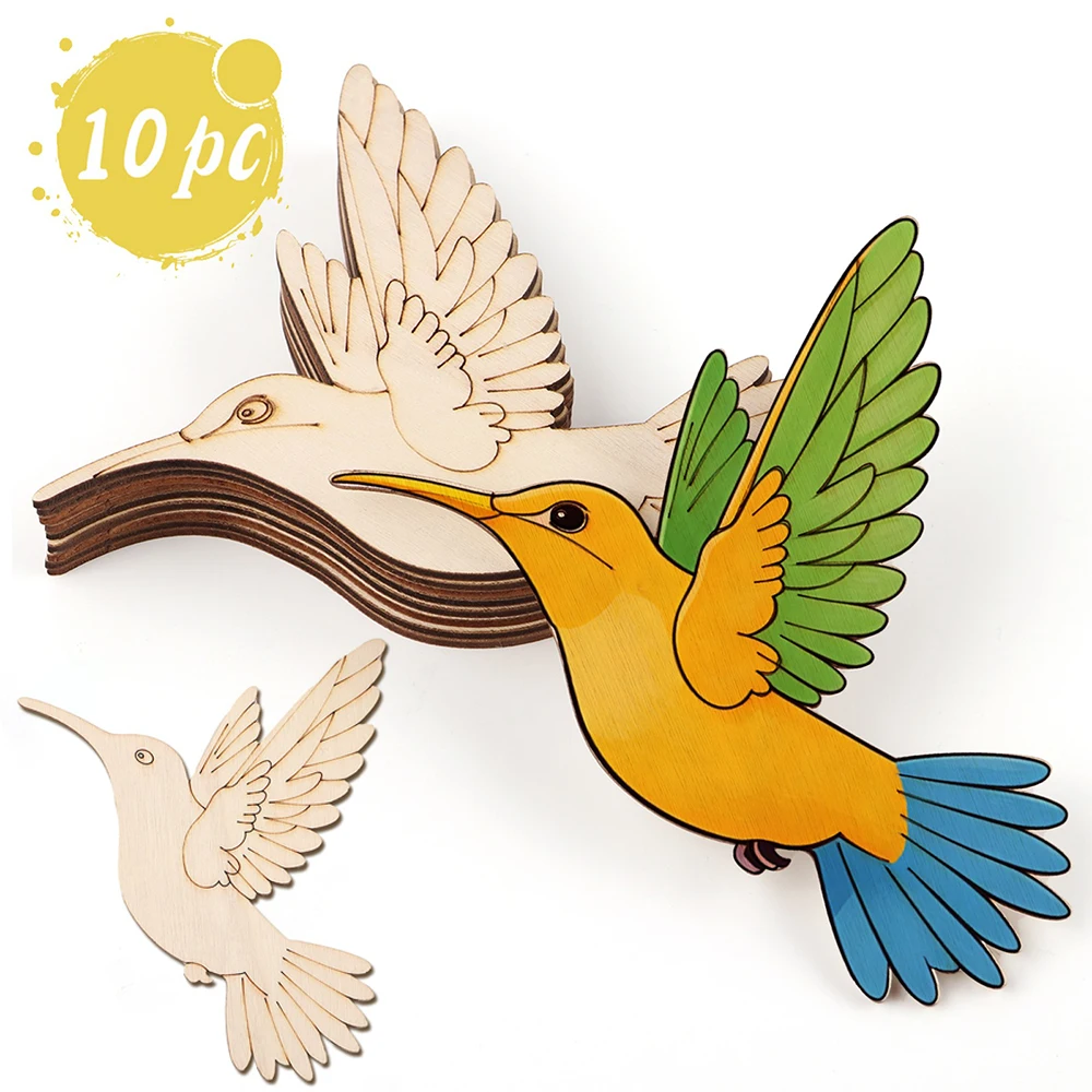 10pcs Unfinished Wood Animal B - Art Craft Usa recension och pris