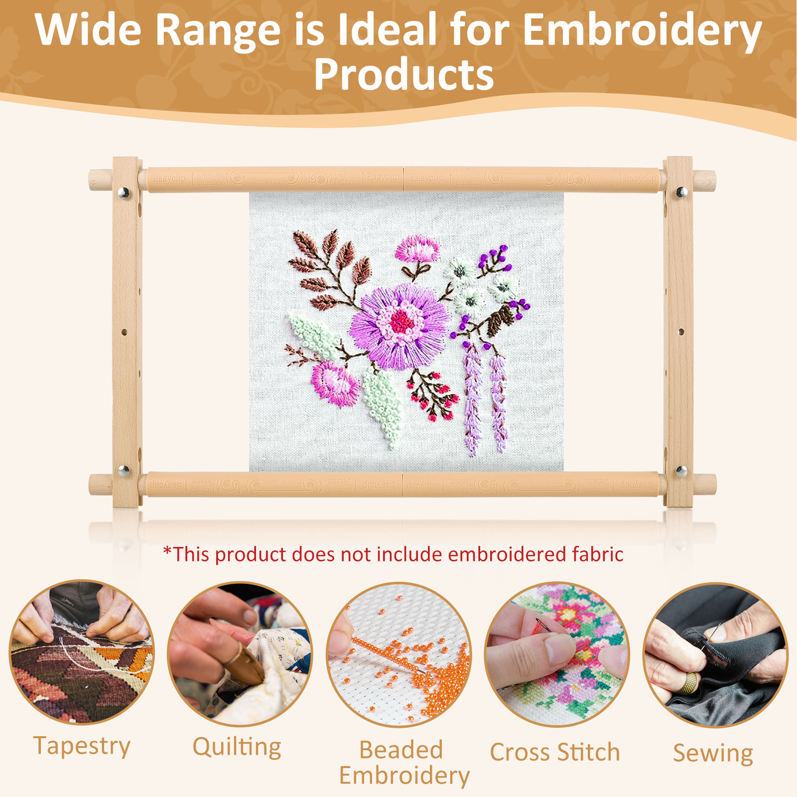 Beech Wood Tapestry Scroll Emb - Loom Weaving Frame recension och pris