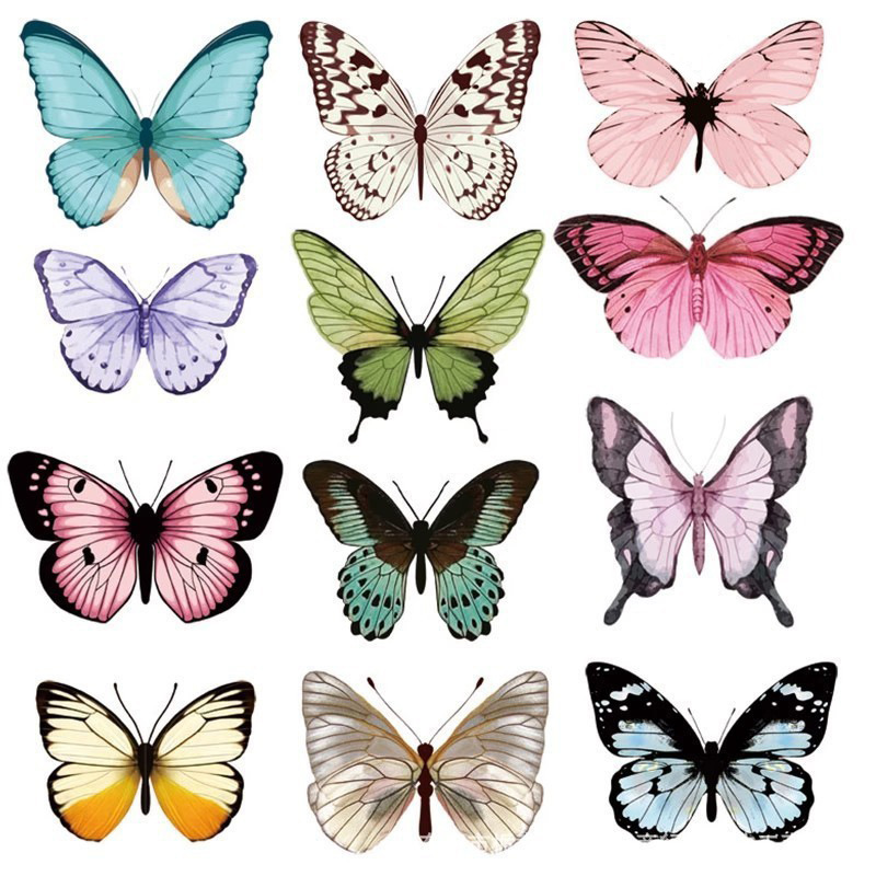 12pcs 3D Butterfly Wall Sticke - Art Craft New Year recension och pris