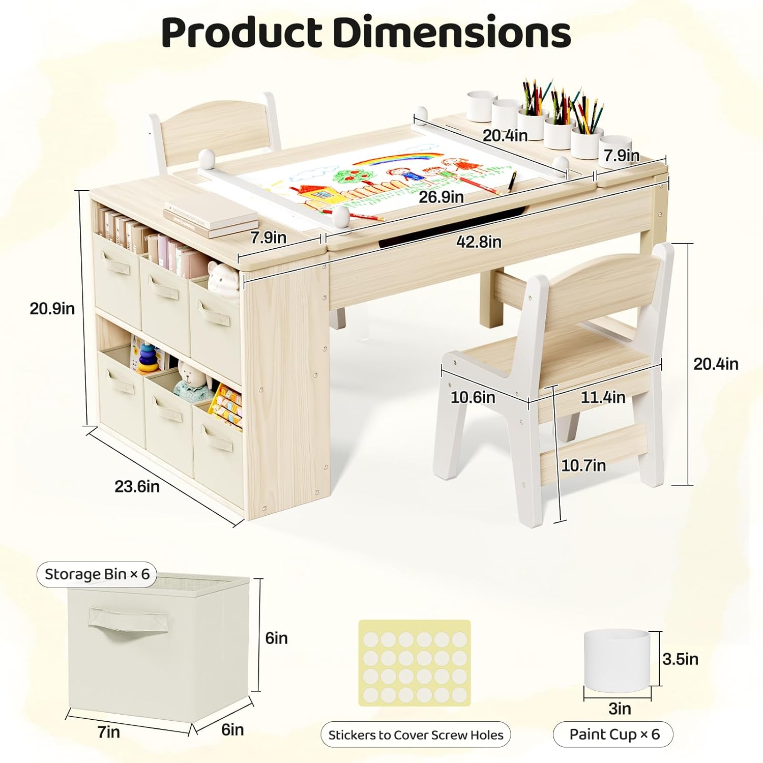 3 in 1 Kids Art Table and Chai - School Of Art X Craft recension och pris
