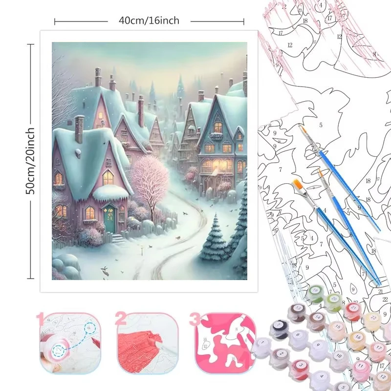 Paint By Numbers Kit for Adult - Art Craft Winter recension och pris
