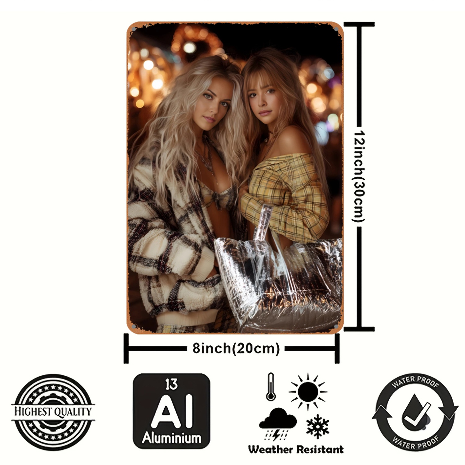 2D Vintage Metal Sign, Modern  - Art Craft Bar recension och pris